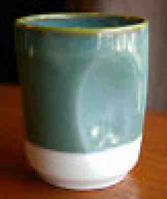 Starbucks Coffee 2008 Espresso Half Dipped Green Pottery 8oz Dimpled Tea Mug - Sold on eBay Nov, 1st 2019 for $26.00