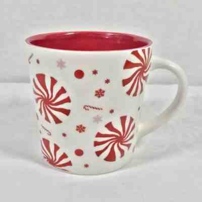 Starbucks Peppermint Candy Cane Holiday 2007 16oz Ceramic Coffee Cup Tea Mug - Sold on eBay Oct, 29th 2019 for $15.99