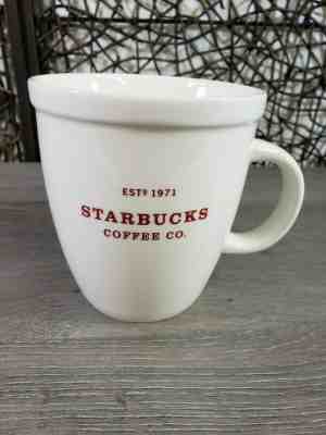 Starbucks Coffee 2007 White Large 18 oz Tea Holiday Mug Cup Red Letter EST 1971 - Sold on eBay Oct, 29th 2019 for $19.99
