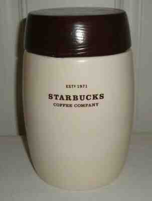 Starbucks Coffee Company Ivory Canister Brown Wood Grain Lid 2010 - Sold on eBay Oct, 29th 2019 for $21.89