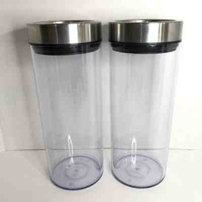 2010 Starbucks Coffee Clear Acrylic Storage Canister Mermaid Logo Lid Set Of Two - Sold on eBay Oct, 29th 2019 for $24.98