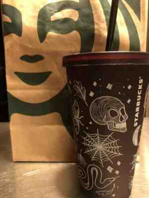2019 Starbucks Halloween Skull Tumbler 16oz Purplish Black - Hard to find! - Sold on eBay Oct, 29th 2019 for $55.00