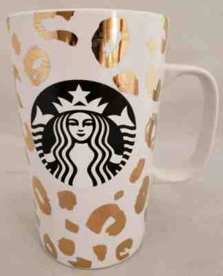 STARBUCKS 2015 Leopard Gold Animal Print Tall Coffee Cup Mug 16 oz - Sold on eBay Oct, 27th 2019 for $29.50