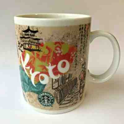 Starbucks KYOTO JAPAN Coffee Mug Cup 2015 Gold Temple Fan Geisha 12 Oz - Sold on eBay Oct, 27th 2019 for $18.00