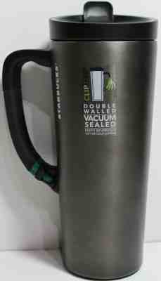 2013 Starbucks Stainless Steel Gunmetal Travel Mug / Tumbler with Buckle Handle  - Sold on eBay Oct, 26th 2019 for $19.99