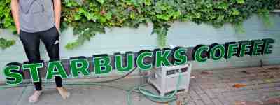 RARE GINORMOUS  !!   Starbucks Coffee  Lighted Sign- 10ft-9