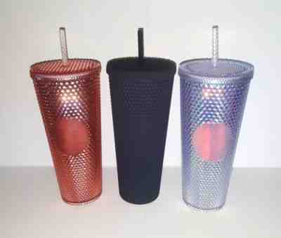 STARBUCKS 2018 RAINBOW IRIDESCENT DIAMOND UNICORN TUMBLER COLD CUP 24OZ 3 cups - Sold on eBay Sep, 18th 2019 for $299.99