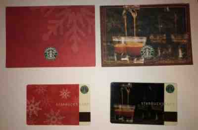 2 x Starbucks Germany German Snowflake Double Shot 2003 Christmas CARD LOT.RARE!