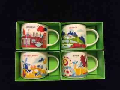 Starbucks England France Netherlands Spain YAH Mug Set Soccer Cow You Are Here - Sold on eBay Oct, 11th 2019 for $209.99