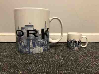 RARE - GIANT Starbucks 2.5 gallon Skyline Series Mug - NEW YORK + Mini Mug 2002 - Sold on eBay Sep, 26th 2019 for $200.00
