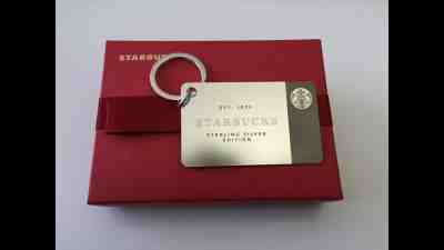 2014 Starbucks Gift Card Keychain   .925 Sterling Silver   WITH $50 Balance  - Sold on eBay Sep, 2nd 2019 for $191.50