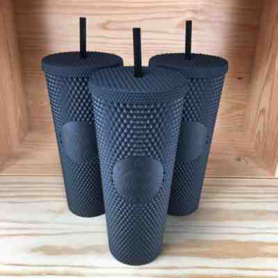Lot of THREE Starbucks Matte Black Studded Tumbler Cup, Venti 24oz, Fall 2019 - Sold on eBay Aug, 23rd 2019 for $150.00