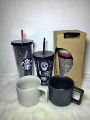 Starbucks 2019 Halloween Glitter/ Skull Tumbler Reusable Hot Cups Web/ Skull Mug - Sold on eBay Oct, 1st 2019 for $149.99