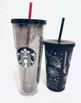 Starbucks HTF Halloween Tumbler 16 oz AND Glitter Spiderweb 24oz Tumbler - Sold on eBay Sep, 20th 2019 for $135.00