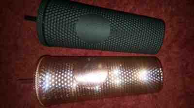 Starbucks Studded Black & Rose Gold Tumblers Set His & Hers Cups 24oz NEW - Sold on eBay Nov, 9th 2019 for $125.00
