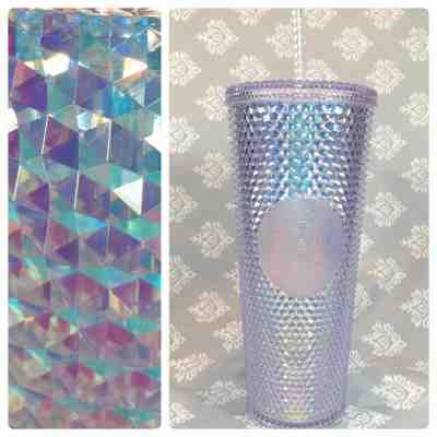 RARE! RAINBOW STARBUCKS IRIDESCENT STUDDED COLD CUP UNICORN TUMBLER GLITTER NEW!