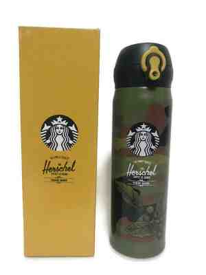 NEW STARBUCKS 2018 CHINA GREEN MILITARY HERSCHEL STAINLESS STEEL TUMBLER 16OZ 50