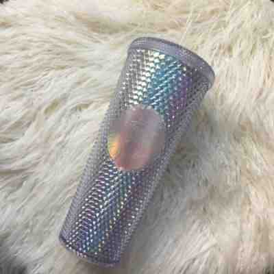 NEW Starbucks Iridescent Tumbler Rainbow Cold Cup 24oz Venti Unicorn Clear Stud - Sold on eBay Sep, 19th 2019 for $119.99