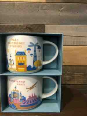 2 Starbucks Disneyland Paris + Parc Walt Disney Studio You Are Here YAH Mug Set - Sold on eBay Aug, 13th 2019 for $119.00