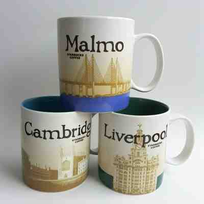 3 Original Starbucks City Mug 16 oz CAMBRIDGE, LIVERPOOL, MALMO SHIP DHL EXPRESS