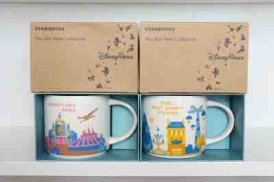 Starbucks Disneyland Paris + Parc Walt Disney Studio You Are Here YAH Mug Set - Sold on eBay Aug, 20th 2019 for $115.00