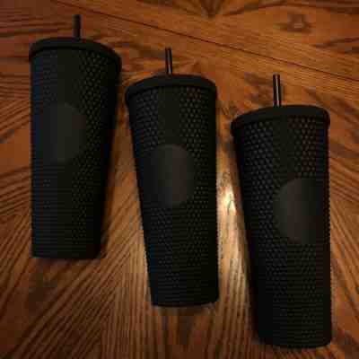 LOT OF 3 BRAND NEW STARBUCKS MATTE BLACK STUDDED TUMBLER CUP LIMITED EDITION! - Sold on eBay Sep, 1st 2019 for $115.00