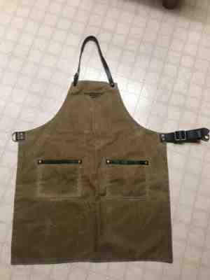 Vintage Starbucks Reserve Roastery Waxed Cotton Apron W/ Leather Trim Hardmill - Sold on eBay Oct, 12th 2019 for $114.95