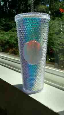 New 2018 Starbucks Iridescent Clear Rainbow Studded Holiday Tumbler Rare HTF - Sold on eBay Sep, 20th 2019 for $111.00