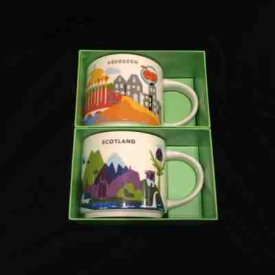 Starbucks Aberdeen Scotland Mug YAH Set Highlands Buttery Rig You Are Here New