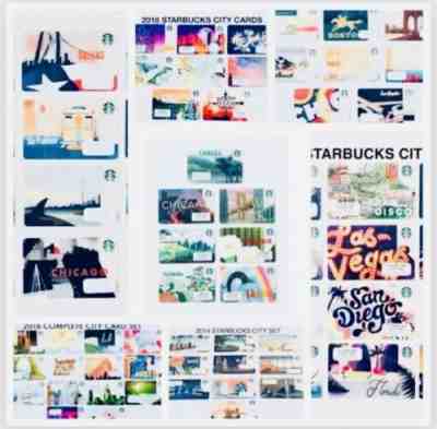 71 STARBUCKS US Lot Set Of 7 City Cards 2013 2014 2015 2016 2017 2018 2019 - Sold on eBay Sep, 9th 2019 for $109.99
