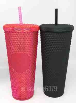 NEW Starbucks 2019 Holiday Bling Pink and Matte Black Studded Tumbler Fall - Sold on eBay Nov, 8th 2019 for $109.99