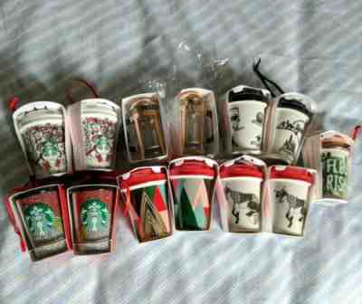 Starbucks Christmas Holiday Mug Ornaments SET OF 13 New York French Press NEW  - Sold on eBay Aug, 18th 2019 for $105.00