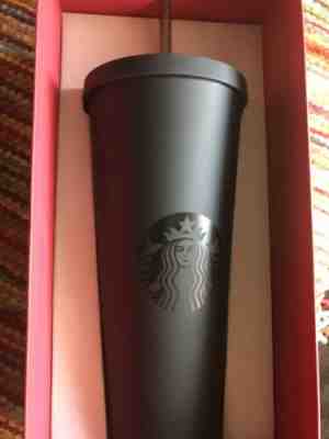 Rare New Starbucks Matte Black Cold Cup Tumbler 2014 Gold Dot Holiday Collection - Sold on eBay Sep, 15th 2019 for $105.00