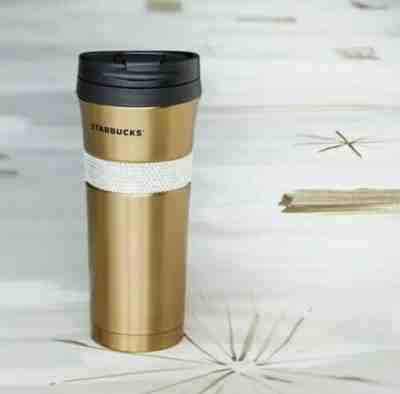 Starbucks Gold Swarovski 16oz 30th Anniversary Stainless Tumbler Wooden Box  - Sold on eBay Aug, 31st 2019 for $100.00