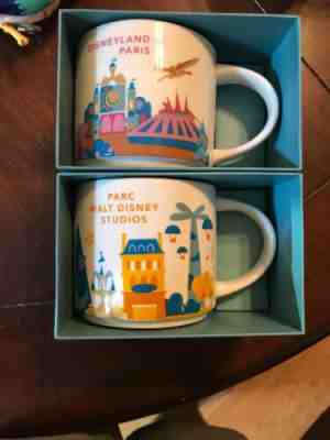 Starbucks Disneyland Paris + Parc Walt Disney Studio You Are Here YAH Mug Set - Sold on eBay Sep, 4th 2019 for $100.00