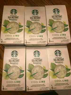 6 Starbucks Instant Via, Cool Lime Refresher, 5 single serving packets in 1 box  - Sold on eBay Oct, 1st 2019 for $100.00