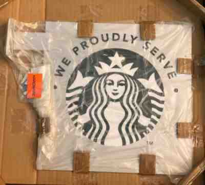 Starbucks “We Proudly Serve” Cafe/Store Sign 12in X 12in - Sold on eBay Nov, 10th 2019 for $100.00