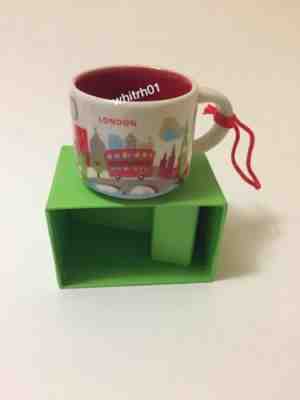 Starbucks London YAH Ornament Mug 2oz Demi You Are Here Christmas Coffee England