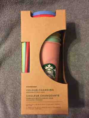 Starbucks Color Changing Cold Cups Set of 5 w/ Lids & Straws 24oz New in Box - Sold on eBay Sep, 9th 2019 for $99.99