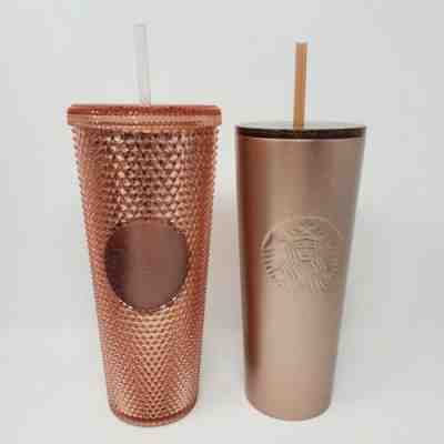 New Starbucks Rose Gold Cup Set 2018 Stainless Metallic Tumbler 2019 Iridescent  - Sold on eBay Sep, 22nd 2019 for $99.99