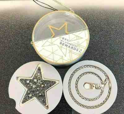 STARBUCKS China 2017 Die-cut Star Crystal MSR Used Card with Chain for Good Gift - Sold on eBay Nov, 12th 2019 for $39.90