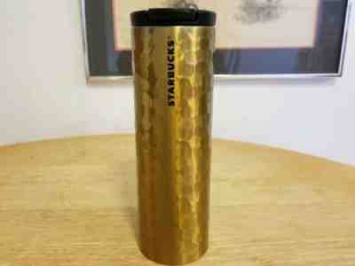 Starbucks 2012 Stainless Steel Limited Edition Gold Hammered Tumbler, 16 oz. HTF - Sold on eBay Nov, 11th 2019 for $16.49