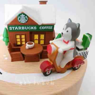 New Starbucks 2018 China Christmas Wonderful Life Husky Wooden Music Box - Sold on eBay Nov, 11th 2019 for $49.99