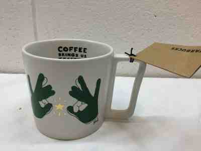 ASL Starbucks Coffee Mug American Sign Language READY2SHIP Brings Us together  - Sold on eBay Nov, 11th 2019 for $31.99