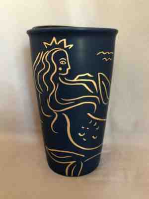 Starbucks Anniversary Golden At Sea Mermaid Travel Ceramic  Cup 12 Oz. 2017.NWT - Sold on eBay Nov, 11th 2019 for $35.00