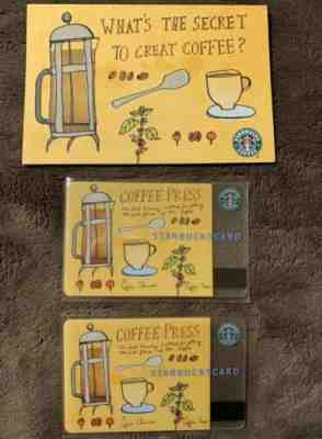 STARBUCKS 2003 COFFEE PRESS 2 CARDS W/ 1 MATCHING SLEEVE 6013 - Sold on eBay Nov, 11th 2019 for $29.00