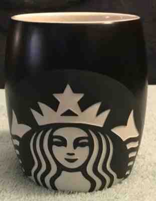 Starbucks Coffee Company 2011 Black Laser Etched Mermaid Siren Barrel Shaped Mug - Sold on eBay Nov, 14th 2019 for $18.50