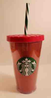 STARBUCKS COFFEE 2016 HOLIDAY RED GLITTER 16 OZ. COLD CUP TRAVEL TUMBLER NEW - Sold on eBay Nov, 14th 2019 for $17.77