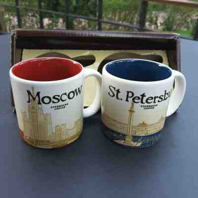 2 Demitasse Starbucks City Mugs 3 oz Global icon city ST. PETERSBURG & MOSCOW - Sold on eBay Nov, 14th 2019 for $28.05