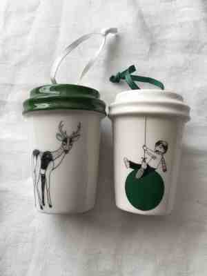 Set Of 2 Starbucks Cups Christmas Ornaments Holiday 2015/2017 To Go Cup - Sold on eBay Nov, 13th 2019 for $15.89